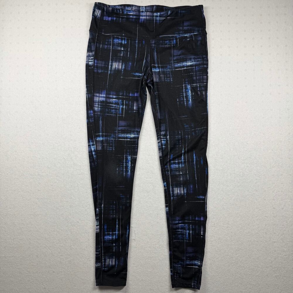 Athleta Printed Leggings Women’s Medium Blue Black Athletic Yoga Pants
